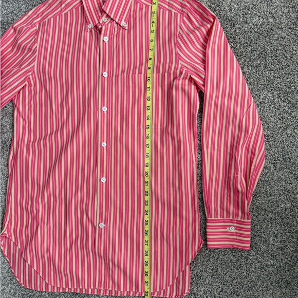 Kiton Women’s Red and White Striped Dress Shirt - Picture 6 of 7